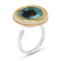 Large Round Turquoise Reef Adjustable Ring, thumbnail 2 of 4