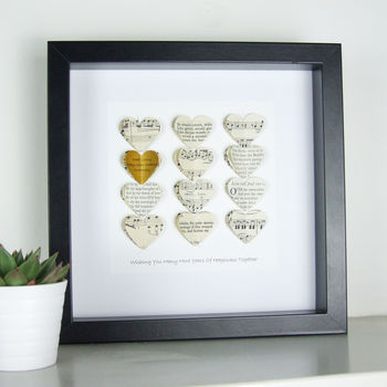 Personalised Golden Wedding Anniversary Heart Gift, 2 of 12