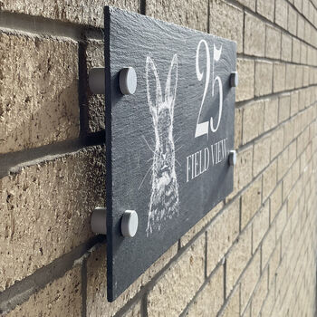Personalised Country Hare House Number Sign, 2 of 2