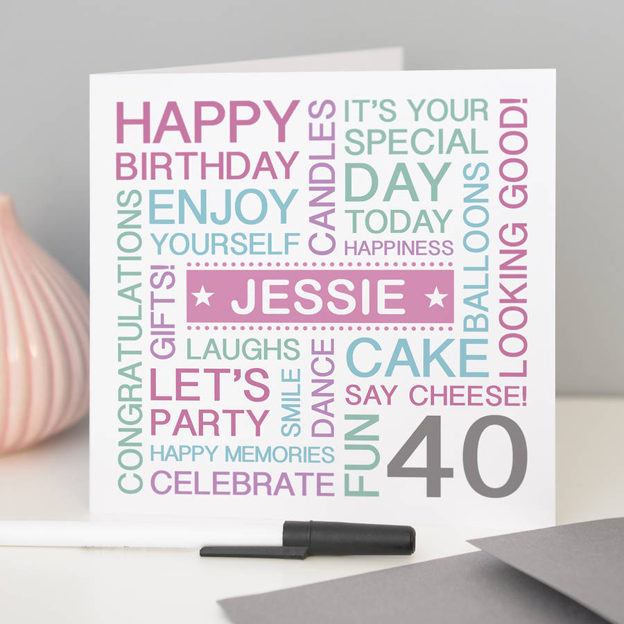 40th Birthday Card Designs Printable Templates Free