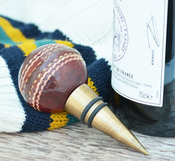 Vintage Replica Cricket Ball Bottle Stopper, 3 of 4