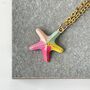 Colourful Pastel Enamel Starfish Necklace, thumbnail 1 of 7