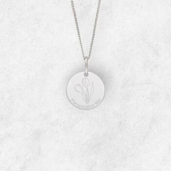 Personalised Tulip Necklace In Sterling Silver, 11 of 12