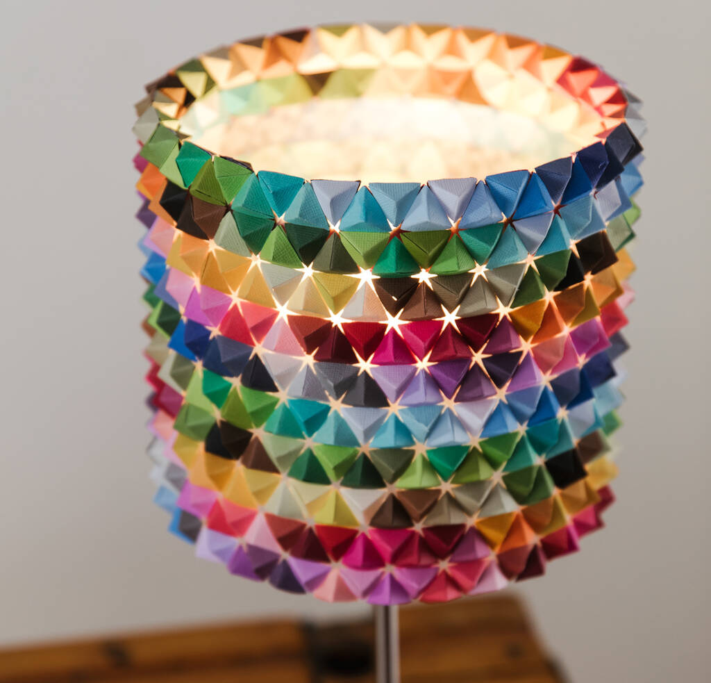 Colourful Rainbow Folded Paper Table Lamp, 1 of 4
