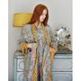 Coral Exotic Bouquet Cotton Dressing Gown, thumbnail 2 of 6