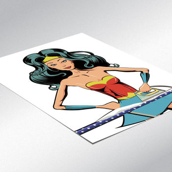 Wonder Woman Mothers Day Ironing Poster Art Print, 7 of 9