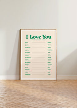Retro I Love You In Twenty Languages Wall Print, 7 of 7