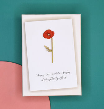 Miniature Engraved Flower Teacher Thank You Card, 10 of 12