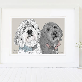 Personalised Hand Drawn Pet Dog Portrait, 3 of 10