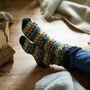 Fair Trade Unisex Nordic Knit Socks Eco Waste Wool, thumbnail 3 of 12