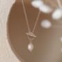 Natural Pearl Sterling Silver T Bar Necklace, thumbnail 1 of 7