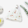 Woodland Animals Organic Cotton Baby Knotted Gown And Hat Set, thumbnail 3 of 3