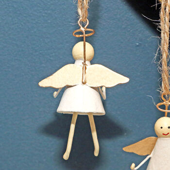 Personalised Mini White And Gold Tin Angel, Christening, 3 of 3