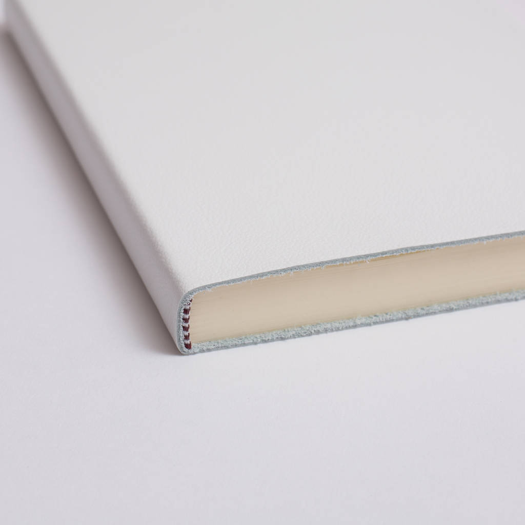 White Leather Journal. Custom Journal, Personalisation By Leather Gifts