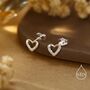 Sterling Silver Small Pair Of Open Heart Earrings, thumbnail 3 of 12