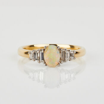 One Of A Kind Opal And Diamond Engagement Ring, 5 of 7