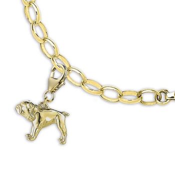 English Bulldog Gold Plated Sterling Silver Charm, 4 of 6
