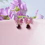 Cherry Blossom Pink Sapphire Drop Earrings, thumbnail 2 of 11