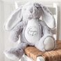 Personalised Soft Rabbit Teddy For New Baby Grey, thumbnail 2 of 3