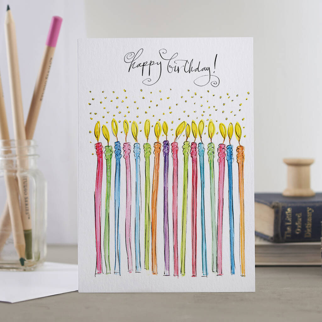 'Happy Birthday' Candles Card By Gabrielle Solly Illustration