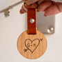 Personalised Carved Heart Keyring For Couples, thumbnail 1 of 4