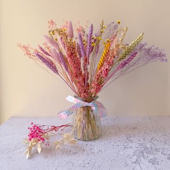 Pastel Dried Flowers With Vase Gift, 2 of 2