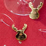 Pack Of Six Personalised Reindeer Wine Glass Charms, thumbnail 2 of 3