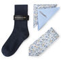 Mens Luxury Blue Floral Tie Gift Box Set, thumbnail 2 of 4