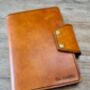 Leather A5 Luxury Journal Cover, Personalised Notebook, Burnt Tan, thumbnail 1 of 12
