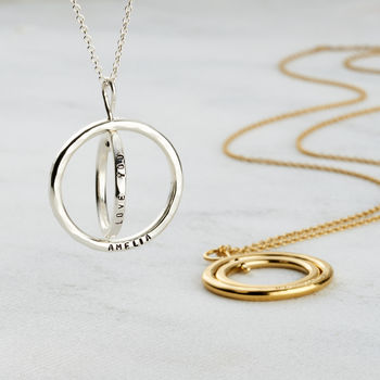 Personalised Double Spinning Circle Necklace, 2 of 6