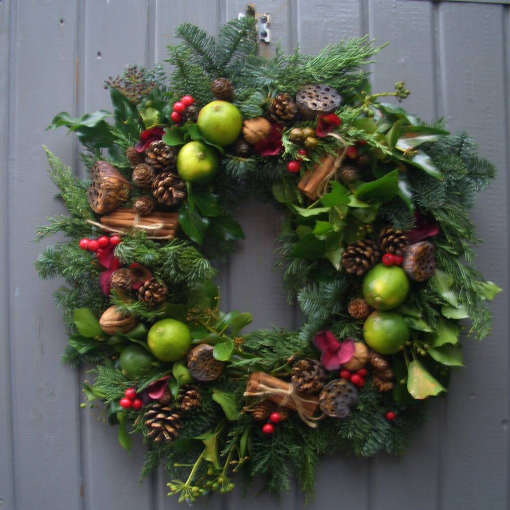 Fresh Classic Traditional Christmas Wreath By Pippa Designs