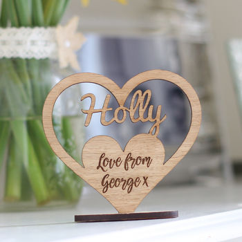 Personalised Wooden Heart Mummy Stand, 2 of 7