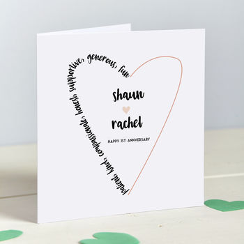 Personalised Heart Valentine's Day / Wedding Card, 3 of 3