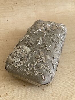 Grey Handcrafted Rectangular Clutch Bag, 5 of 10