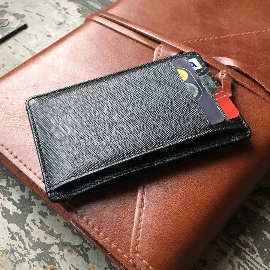 Saffiano Leather Card Holder With Rfid Protection By lonsdale and