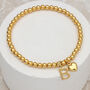 Personalised 18ct Gold Plated Initial Charm Bracelet, thumbnail 2 of 4