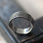 Men's Cut Away Stainless Steel Plain Band Ring, thumbnail 2 of 10