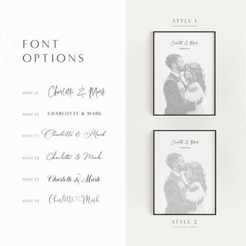 Personalised Song Lyrics Portrait – Custom Couple Gift, 2 of 9