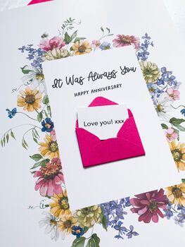 Personalised Floral It Was Always You Anniversary Card, 2 of 8