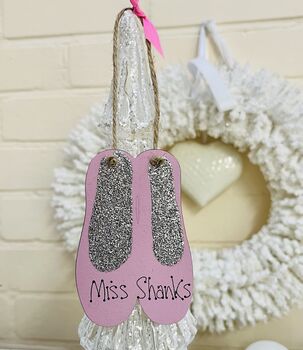 Personalised Ballet Slippers Christmas Tree Decoration, 2 of 6