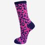 Women's Leopard Print Bamboo Socks Gift Set, thumbnail 5 of 5