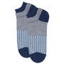Classic Cloud And Oxford Stripe Blue Men's Trainer Socks, thumbnail 5 of 7