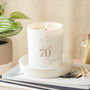 70th Birthday Gift Luxury Scented Soy Wax Candle, thumbnail 1 of 9