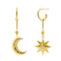 Gold Plated Moon And Star Statement Drop Earrings, thumbnail 3 of 3