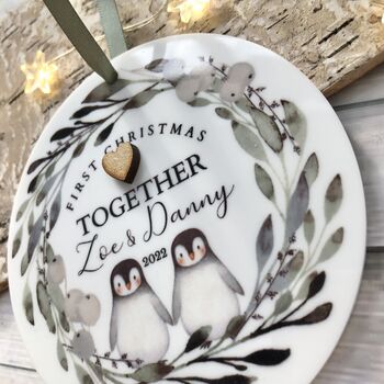 Personalised First Christmas Together Decoration, 2 of 3