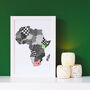 Personalised Map Of Africa Print, thumbnail 1 of 7