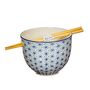 Japandi Pattern Noodle Bowl With Chopsticks, thumbnail 4 of 4