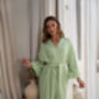 Sage Green Muslin 100% Cotton Robe, thumbnail 1 of 8