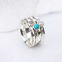 Personalised Sterling Silver Turquoise, Moonstone And Pearl Spinner Ring, thumbnail 3 of 10