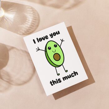 Valentine's Card I Love You This Much Avocado, 2 of 4